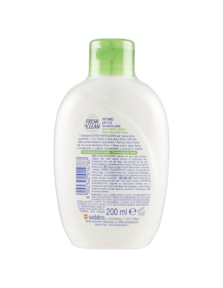 fresh&clean detergente intimo - ph 5.5 - 200ml - aloe vera e salvia: tuttocasashop.live: igiene e cura della persona