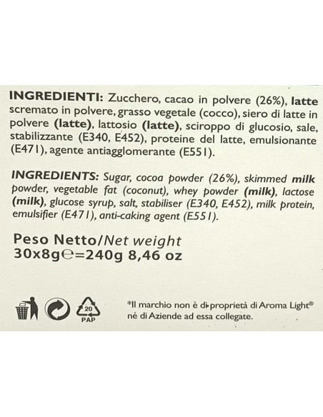 aroma light 30 capsule di gusto - cioccolata - compatibili a modo mio: tuttocasashop.live: altro - bazar