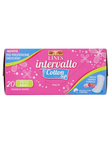lines intervallo assorbenti salvaslip - distesi 20 pezzi - cotton soft fresh: tuttocasashop.live: igiene e cura della persona
