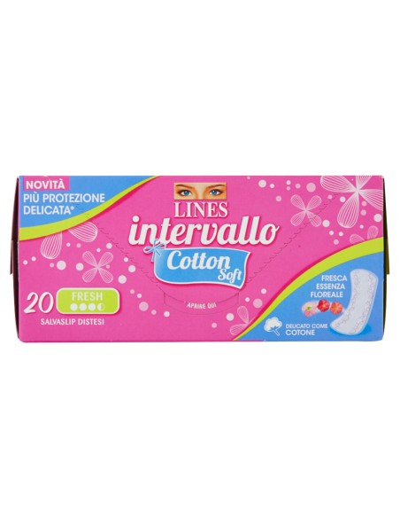 lines intervallo assorbenti salvaslip - distesi 20 pezzi - cotton soft fresh: tuttocasashop.live: igiene e cura della persona