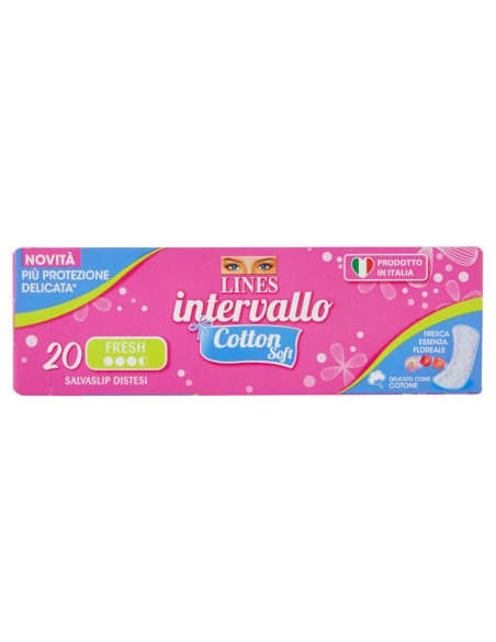 lines intervallo assorbenti salvaslip - distesi 20 pezzi - cotton soft fresh: tuttocasashop.live: igiene e cura della persona
