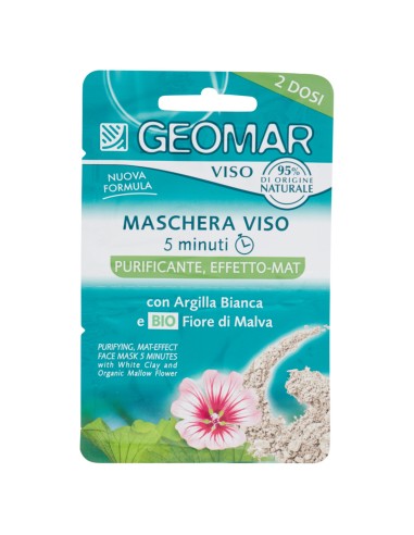 geomar maschera viso - 2 x 7.5ml - purificante effetto mat - argilla e malva: tuttocasashop.live: igiene e cura della persona