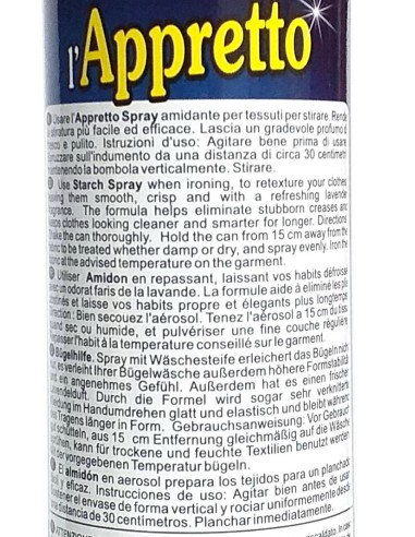 splendida appretto stiro spray - 300ml - inamidante per stiratura: tuttocasashop.live: prodotti per bucato e tessuti