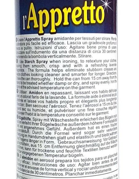splendida appretto stiro spray - 300ml - inamidante per stiratura: tuttocasashop.live: prodotti per bucato e tessuti