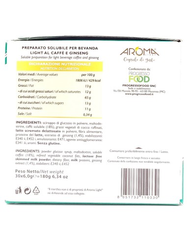 aroma light 30 capsule di gusto - ginseng light senza lattosio - a modo mio: tuttocasashop.live: altro - bazar