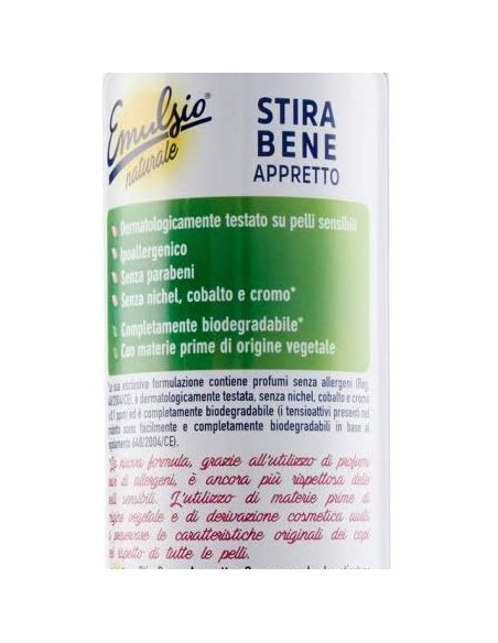 emulsio stirabene appretto spray - 480ml - naturale - facilita la stiratura: tuttocasashop.live: prodotti per bucato e tessuti