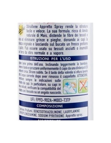 emulsio stirabene appretto spray - 480ml - naturale - facilita la stiratura: tuttocasashop.live: prodotti per bucato e tessuti