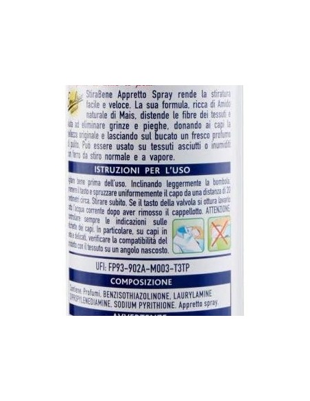 emulsio stirabene appretto spray - 480ml - naturale - facilita la stiratura: tuttocasashop.live: prodotti per bucato e tessuti