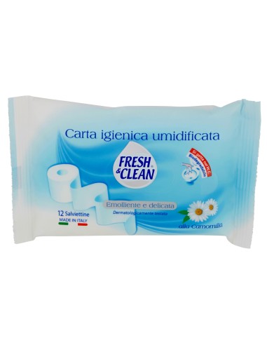 fresh&clean carta igienica umidificata - 12 salviettine gettabili nel wc: tuttocasashop.live: igiene e cura della persona