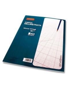 blocco fogli carta millimetrata - formato a4 21x29.7cm - 10 fogli: tuttocasashop.live: altro - bazar