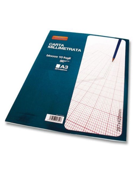 blocco fogli carta millimetrata - formato a4 21x29.7cm - 10 fogli: tuttocasashop.live: altro - bazar