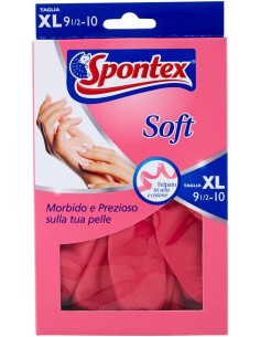 spontex soft guanti gomma felpati taglia xl 9.5 extra grande: tuttocasashop.live: pulizia e cura della casa