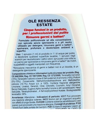 ole' oies ressenza deodorante multiuso igienizzante 750ml - estate: tuttocasashop.live: pulizia e cura della casa