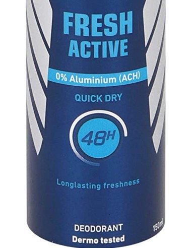nivea deodorante spray - 150ml - for men - 48h - fresh active - dermo tested: tuttocasashop.live: igiene e cura della persona
