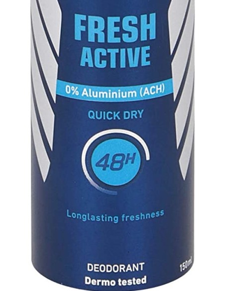 nivea deodorante spray - 150ml - for men - 48h - fresh active - dermo tested: tuttocasashop.live: igiene e cura della persona