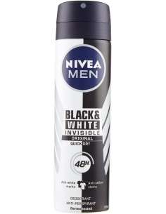 nivea deodorante spray - 150ml - for men - 48h - black&white - non macchia: tuttocasashop.live: igiene e cura della persona