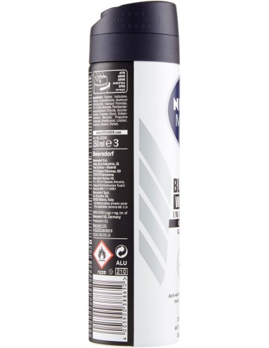 nivea deodorante spray - 150ml - for men - 48h - black&white - non macchia: tuttocasashop.live: igiene e cura della persona