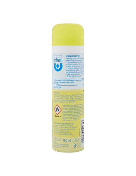infasil deodorante spray - 150ml - freschezza attiva 48h - 2c: tuttocasashop.live: igiene e cura della persona