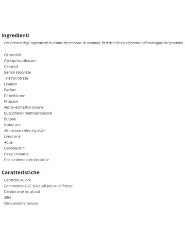 infasil deodorante spray - 150ml - freschezza attiva 48h - 2c: tuttocasashop.live: igiene e cura della persona