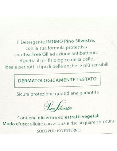 pino silvestre detergente intimo ph5 - 250ml - antibatterico - tea tree oil: tuttocasashop.live: igiene e cura della persona