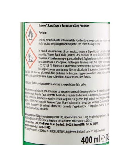 baygon insetticida spray scarafaggi e formiche - 400ml - precision - cannula: tuttocasashop.live: pulizia e cura della casa