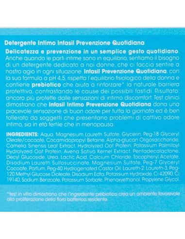 infasil detergente intimo - 200ml - prevenzione antiodore: tuttocasashop.live: igiene e cura della persona