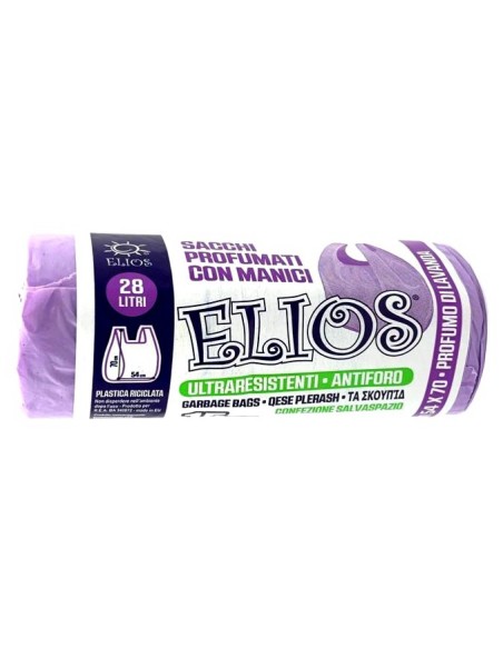 elios netti' 15 sacchi ultraresistenti 28l 52x70cm profumati - lavanda: tuttocasashop.live: pulizia e cura della casa
