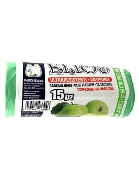 elios netti' 15 sacchi ultraresistenti 28l 52x70cm profumati - mela verde: tuttocasashop.live: pulizia e cura della casa