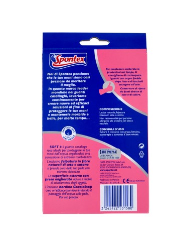 spontex soft guanti gomma felpati - taglia l 8.5 - grande: tuttocasashop.live: pulizia e cura della casa