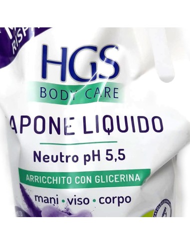 hgs sapone liquido maxi ecoricarica busta - 2 litri - talco e iris: tuttocasashop.live: igiene e cura della persona