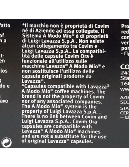 covim ora caffe' - 48 capsule orocrema - compatibili lavazza a modo mio: tuttocasashop.live: altro - bazar