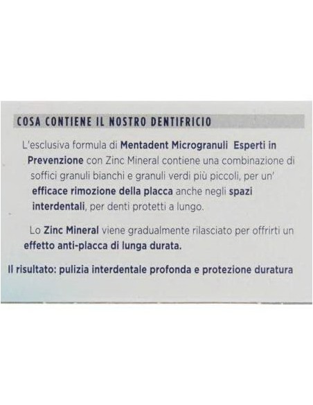 mentadent dentifricio 75ml con microgranuli - perfetta pulizia interdentale: tuttocasashop.live: igiene e cura della persona