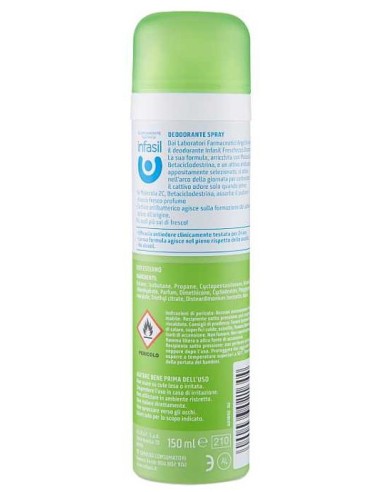 infasil deodorante spray - 150ml - freschezza dinamica - 48h - 2c: tuttocasashop.live: igiene e cura della persona