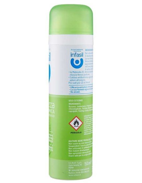 infasil deodorante spray - 150ml - freschezza dinamica - 48h - 2c: tuttocasashop.live: igiene e cura della persona