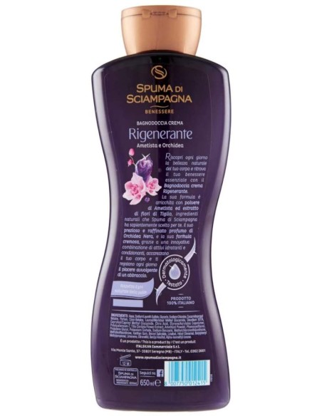 spuma di sciampagna bagnodoccia crema - 650ml - ametista e orchidea: tuttocasashop.live: igiene e cura della persona