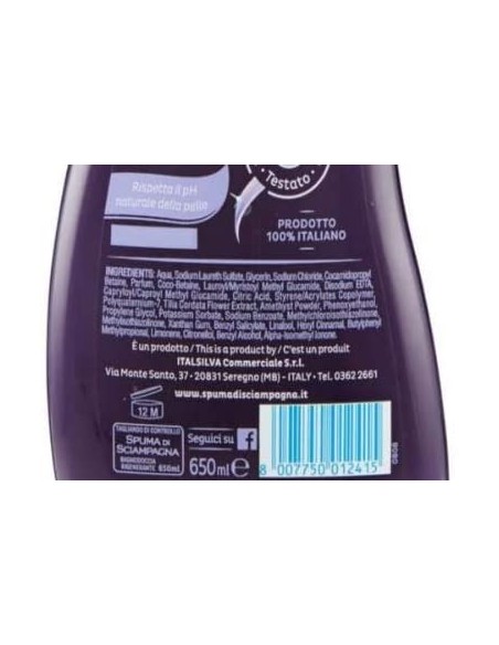 spuma di sciampagna bagnodoccia crema - 650ml - ametista e orchidea: tuttocasashop.live: igiene e cura della persona