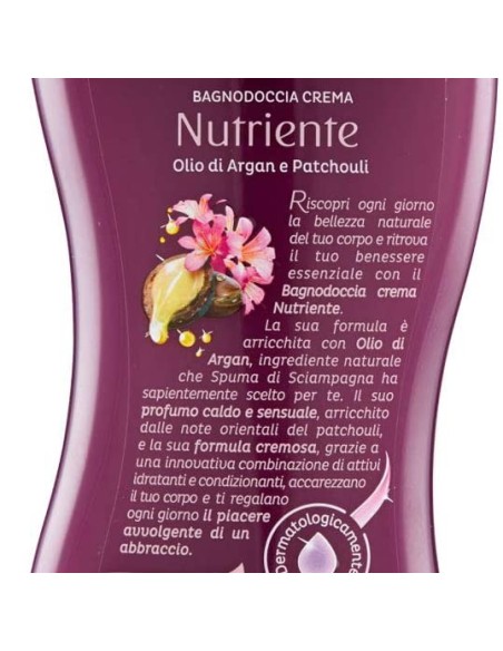 spuma di sciampagna bagnodoccia crema - 650ml - olio di argan e patchouli: tuttocasashop.live: igiene e cura della persona