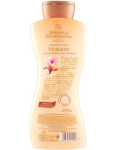 spuma di sciampagna bagnodoccia crema - 650ml - latte di mandorla e karite': tuttocasashop.live: igiene e cura della persona