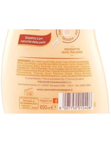 spuma di sciampagna bagnodoccia crema - 650ml - latte di mandorla e karite': tuttocasashop.live: igiene e cura della persona