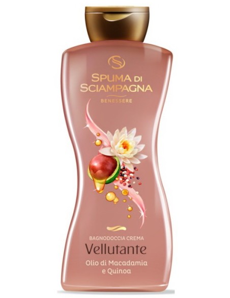 spuma di sciampagna bagnodoccia crema - 650ml - olio di macadamia e quinoa: tuttocasashop.live: igiene e cura della persona
