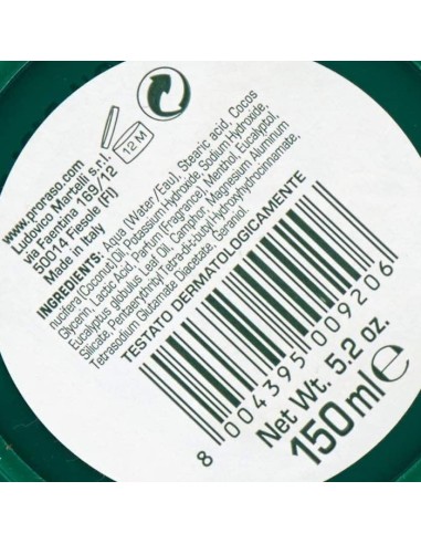 proraso sapone da barba vaso 150ml - rinfrescante olio di eucalipto mentolo: tuttocasashop.live: igiene e cura della persona