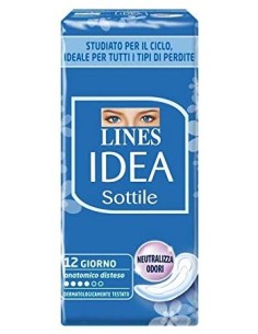 lines idea assorbenti - 12 pezzi - sottile disteso: tuttocasashop.live: igiene e cura della persona