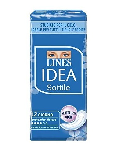 lines idea assorbenti - 12 pezzi - sottile disteso: tuttocasashop.live: igiene e cura della persona