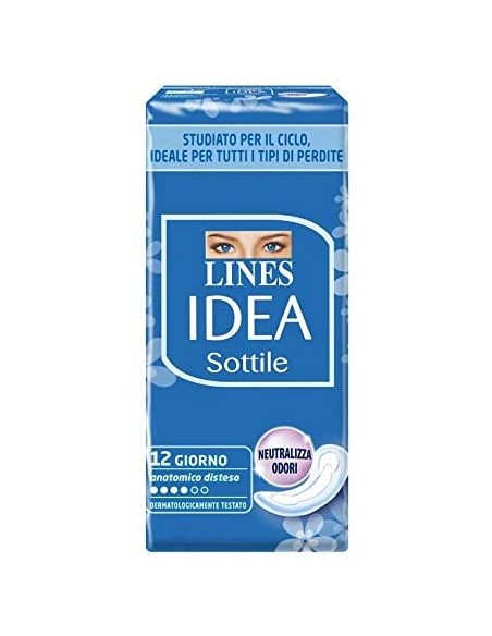 lines idea assorbenti - 12 pezzi - sottile disteso: tuttocasashop.live: igiene e cura della persona