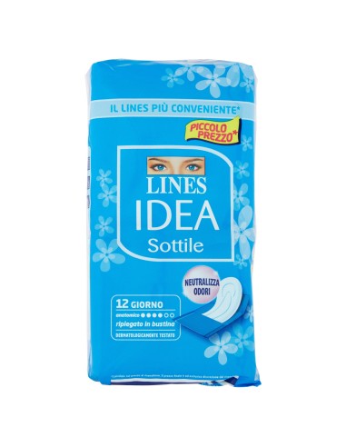 lines idea assorbenti - 12 pezzi - sottile anatomico ripiegato in bustina: tuttocasashop.live: igiene e cura della persona