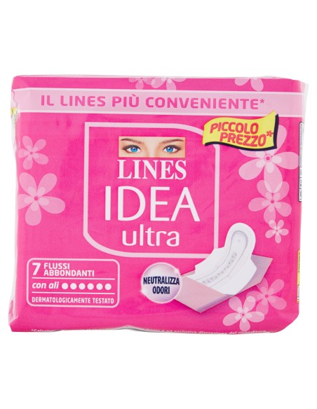 lines idea ultra assorbenti - 7 pezzi - flussi abbondanti: tuttocasashop.live: igiene e cura della persona