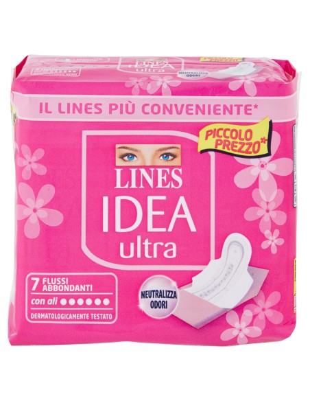 lines idea ultra assorbenti - 7 pezzi - flussi abbondanti: tuttocasashop.live: igiene e cura della persona