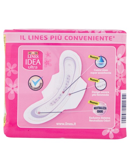 lines idea ultra assorbenti - 7 pezzi - flussi abbondanti: tuttocasashop.live: igiene e cura della persona
