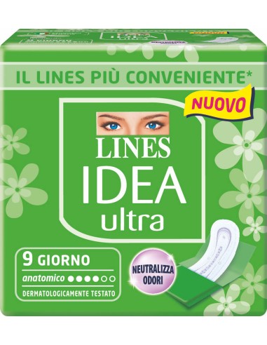 lines idea ultra assorbenti - 9 pezzi - anatomico: tuttocasashop.live: igiene e cura della persona
