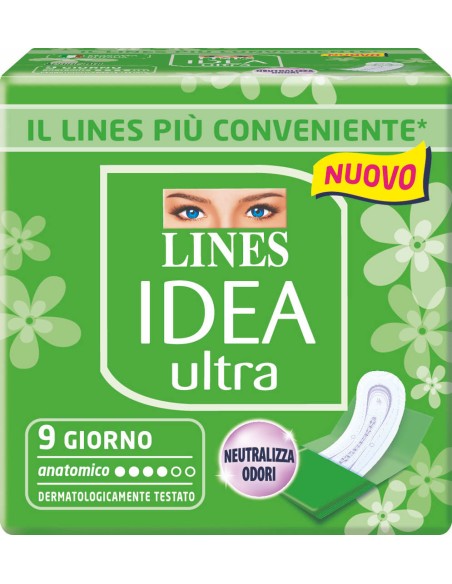 lines idea ultra assorbenti - 9 pezzi - anatomico: tuttocasashop.live: igiene e cura della persona
